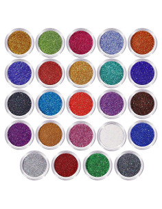 Brillo Fino Holográfico LEOBRO 24 Colores para Manualidades