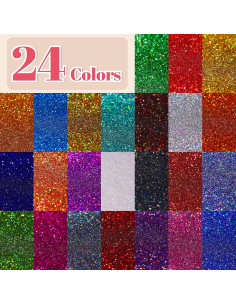 Brillo Fino Holográfico LEOBRO 24 Colores para Manualidades 2
