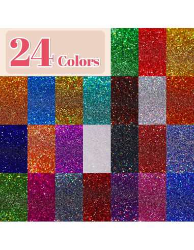 Brillo Fino Holográfico LEOBRO 24 Colores para Manualidades