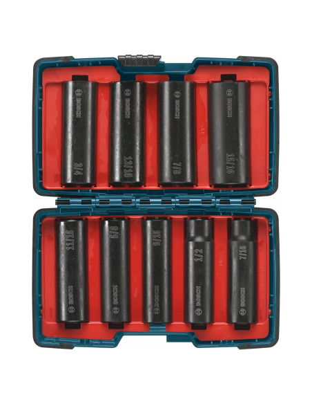 Conjunto de Sockets BOSCH 27286 9 Piezas para Alto Torque