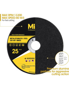 Ruedas de Corte MIDO 25 PCS Óxido de Aluminio 11.43 cm 2