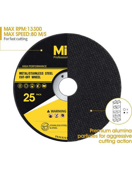 Ruedas de Corte MIDO 25 PCS Óxido de Aluminio 11.43 cm