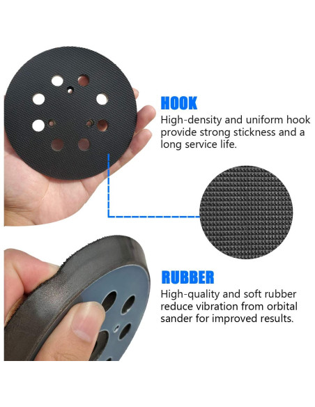 Pad de Lijado Makita 743081-8, 12,7 cm, Gancho y Asa