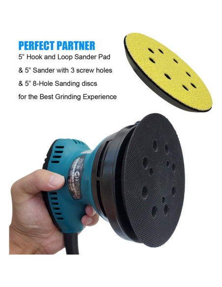 Pad de Lijado Makita 743081-8, 12,7 cm, Gancho y Asa