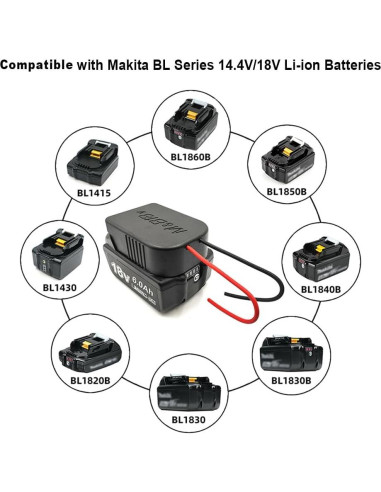 Adaptador Power Wheels QINIZX 18V para Bosch y Makita