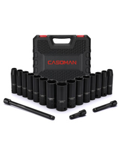 Juego de Llaves de Impacto CASOMAN 18PCS 1/2" Métrico 10-24mm