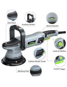 Pulidor WORKPRO 1080W Orbital Doble Acción 6 Velocidades 2