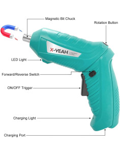 Destornillador Eléctrico X-YEAH 3.7V Inalámbrico con 45 Piezas 2