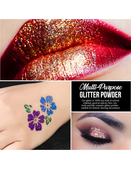 Set de 32 Brillos Extra Finos Teenitor para Manualidades y Uñas