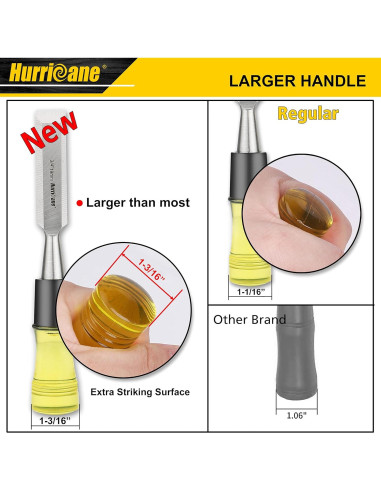 Juego de 4 Gubias de Madera Hurricane con Mango Extragrande