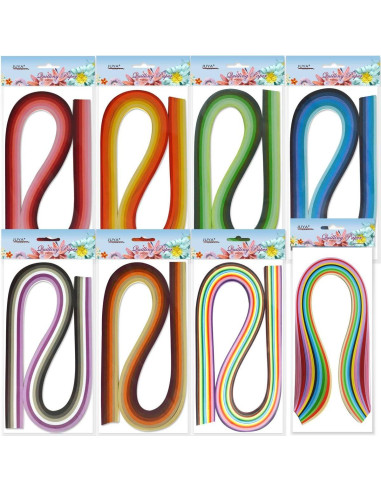 Kit de Quilling de Papel JUYA Azul 960 Tiras 3mm con Pegamento