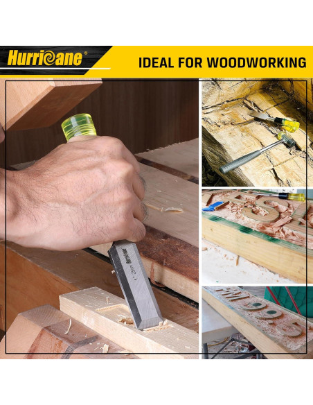 Juego de 4 Gubias de Madera Hurricane con Mango Extragrande