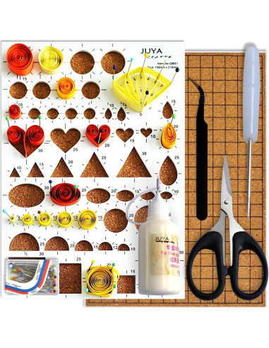 Kit de Quilling de Papel JUYA Azul 960 Tiras 3mm con Pegamento