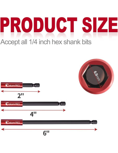 6PCS Soporte de Broca Magnético ColumPRO 2, 4, 6 cm