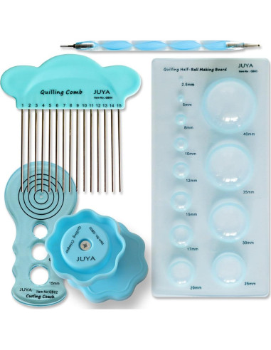 Kit de Quilling de Papel JUYA Azul 960 Tiras 3mm con Pegamento