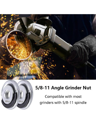 Tuercas de Flange SeonFook 2 Pcs 5/8-11 para Amoladora