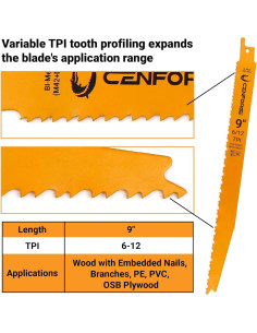 Cuchillas de Sierra Recíproca Cenforge 25 Piezas 22,86 cm 2