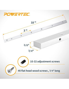 Barra de Inglete POWERTEC 71518 45.72 cm para Sierra de Banco 2