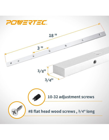 Barra de Inglete POWERTEC 71518 45.72 cm para Sierra de Banco