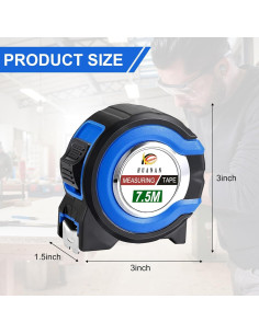 Cinta Métrica Retráctil 10 Pcs MT856 7.5 m Auto Bloqueo 2
