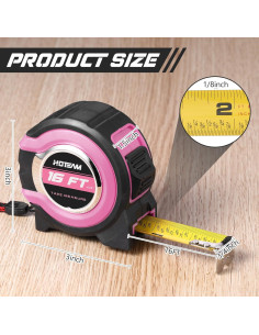 Cinta Métrica Hoteam 2 Pcs 4.88 m Rosa con Bloqueo 2
