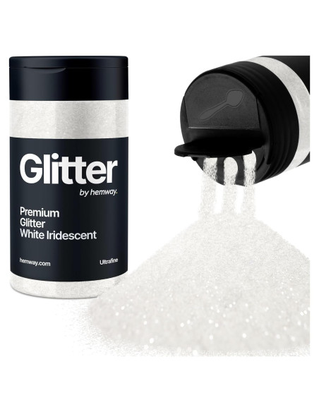 Purpurina Hemway Ultra Brillante 130g - Blanco Iridiscente