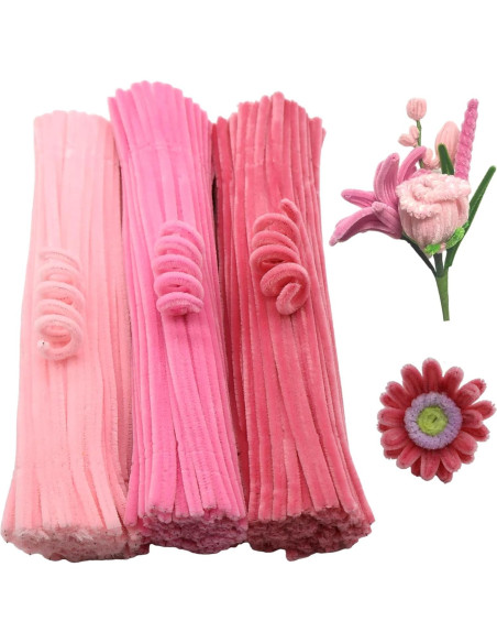 Juego de Manualidades 300 Piezas Limpiapipas Rosa Swpohrat