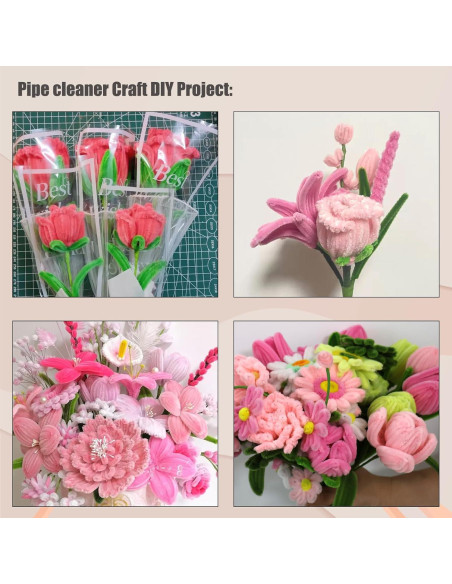 Juego de Manualidades 300 Piezas Limpiapipas Rosa Swpohrat