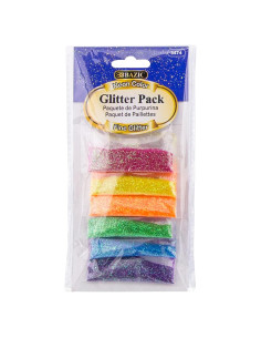 Brillo Shaker BAZIC 6 Colores Neón 35.7g para Manualidades