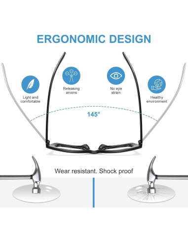 Gafas Anti Luz Azul Okany Paquete de 3 - Estilo Moderno