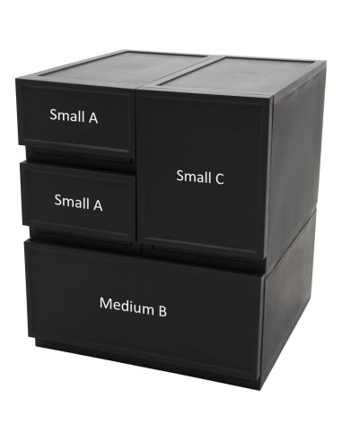 Bloque de cajones ASTAGE Pequeño C Negro Modular