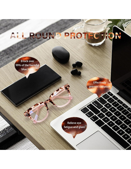 Gafas de Bloqueo de Luz Azul OPTOFENDY Rosa Bebé Cuadradas