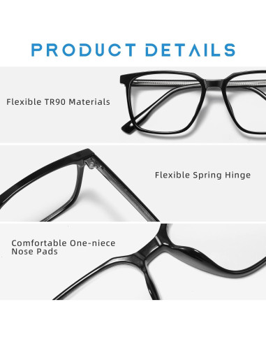 Gafas Anti Luz Azul TR90 54mm Unisex - Reducción Fatiga Visual