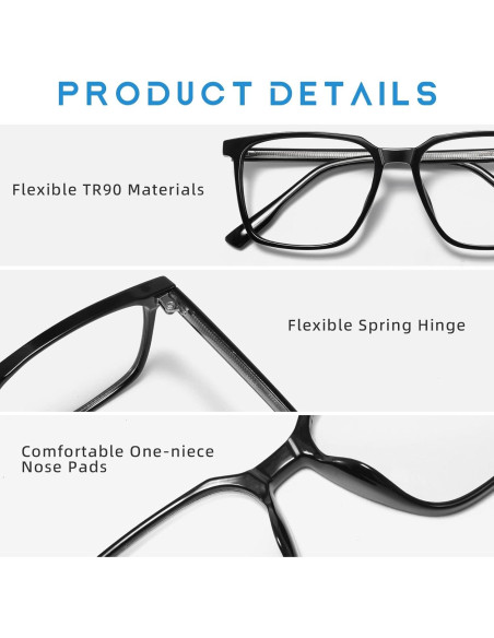 Gafas Anti Luz Azul TR90 54mm Unisex - Reducción Fatiga Visual