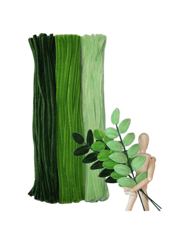 Juego de Limpiapipas Verde 300pcs - Chenille Grueso para Manualidades