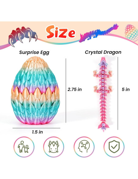 Conjunto 4 Huevos de Dragón 3D Qiongsenyao Articulados