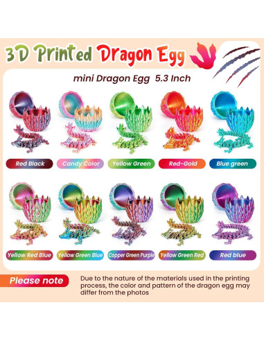 Conjunto 4 Huevos de Dragón 3D Qiongsenyao Articulados