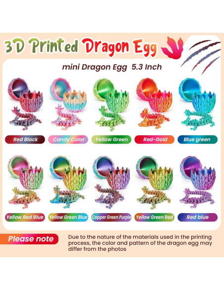 Conjunto 4 Huevos de Dragón 3D Qiongsenyao Articulados