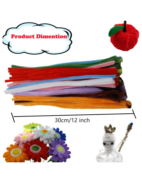 Juego de Limpiapipas Cldamecy 1000 Pcs 6mm x 30cm 10 Colores