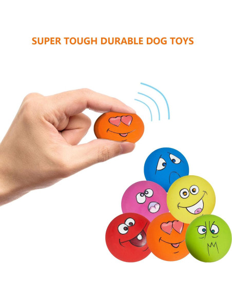 Juguete para Perro Xinyun 6 Pelotas Squeaky Caucho Suave