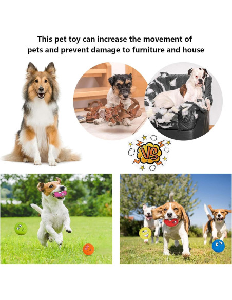 Juguete para Perro Xinyun 6 Pelotas Squeaky Caucho Suave