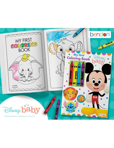 Libro de Colorear Disney Baby Bendon 48 Páginas con Crayones
