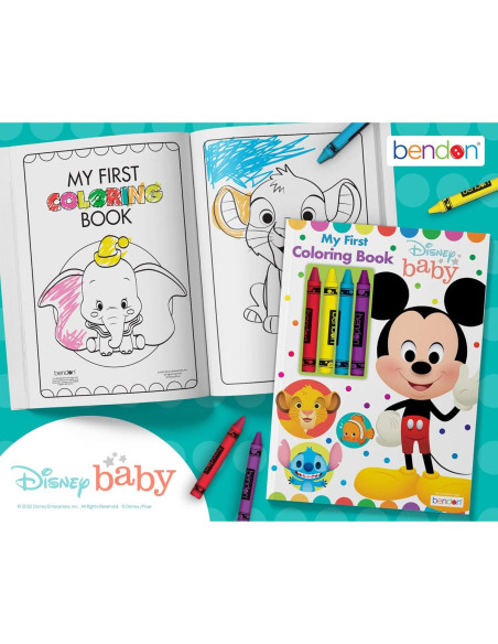 Libro de Colorear Disney Baby Bendon 48 Páginas con Crayones