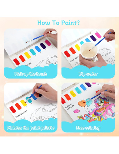 PERRYHOME Libro de Colorear Acuarela para Niños 3-8 Años