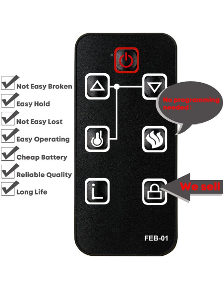 Control Remoto Chimenea Eléctrica FEBO Flame ZHS-30-A
