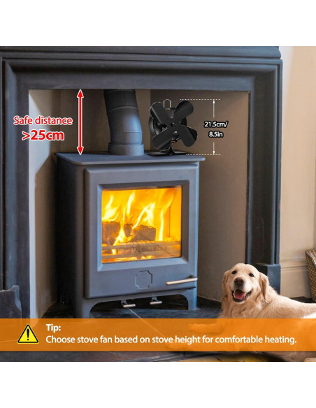 Ventilador de Estufa Signstek ST-147 4 Aspas Silencioso Ventilador de Estufa Signstek ST-147 4 Aspas Silencioso
