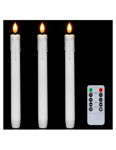 Homemory 3 Velas LED Sin Llama Blancas con Control Remoto