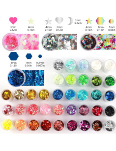 Set de Glitter Chunky Holográfico Ciyowta 40 Colores 300g 2