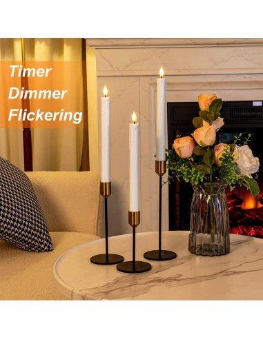 Homemory 3 Velas LED Sin Llama Blancas con Control Remoto