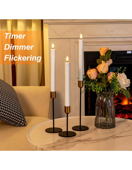Homemory 3 Velas LED Sin Llama Blancas con Control Remoto